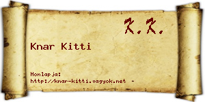 Knar Kitti névjegykártya
